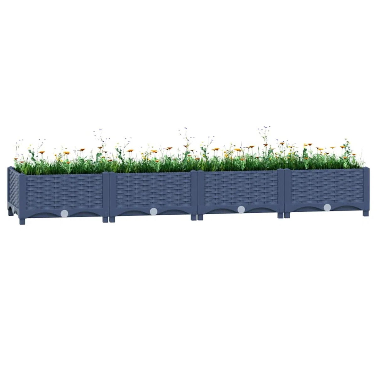 Gecheer Letto Rialzato per Giardinaggio, Vaso Giardino Fioriera Aiuola Contenitore, 160x40x23 cm in Polipropilene Robusto, Spazio Ampio per Piante, Ideale per Balcone Cortile e Orto Domestico
