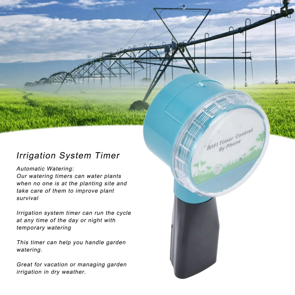 Programmatore Irrigazione Automatico Bluetooth, Timer Acqua Giardino Intelligente, Centralina Irrigazione a Batteria, Temporizzatore per Impianto