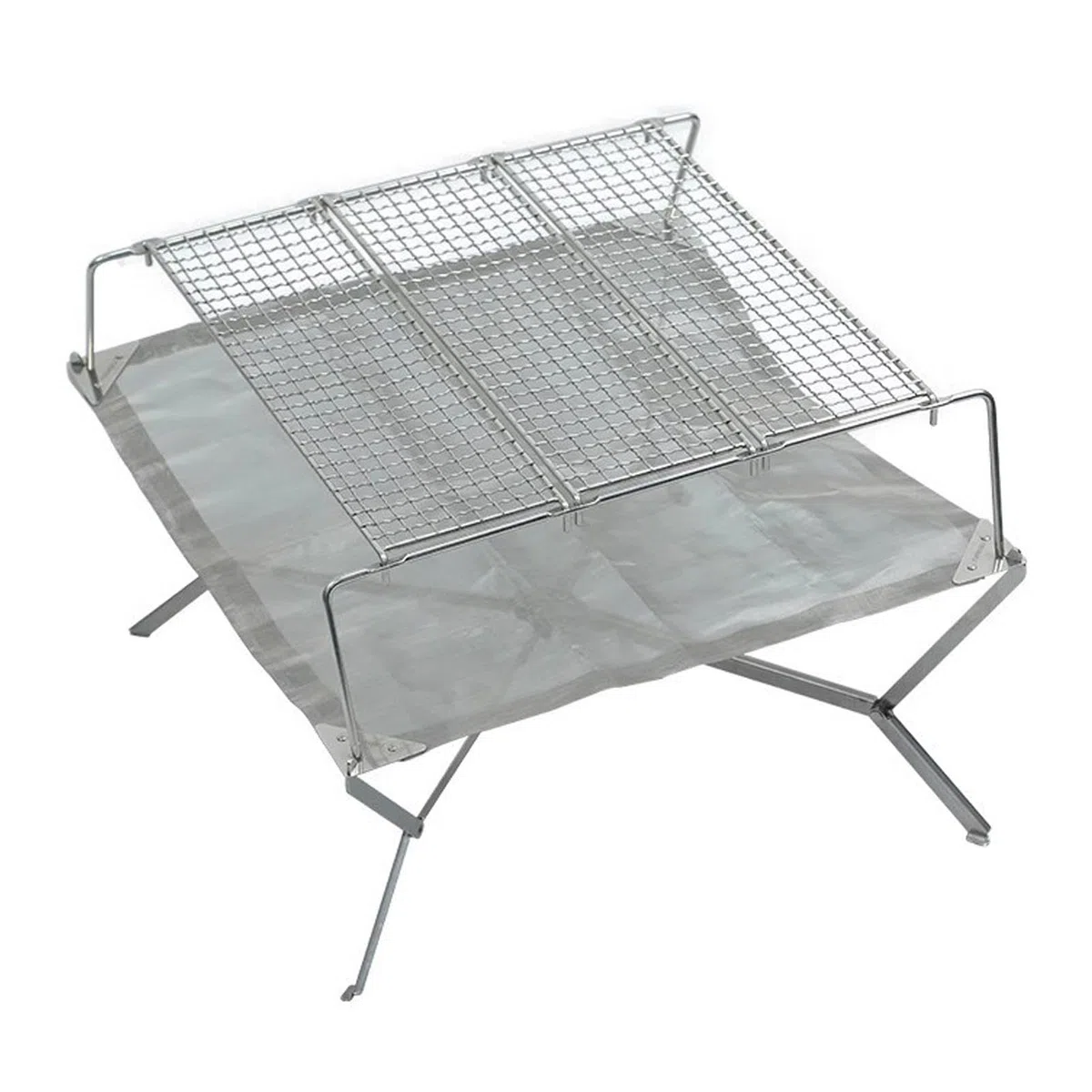 Barbecue portatile a carbonella, portatile, pieghevole, in acciaio inox, per cucinare all'aperto, escursionismo, campeggio, picnic | Griglia da campeggio portatile Griglia da campeggio pieghevole in acciaio inossidabile Griglia a carbone per picnic in