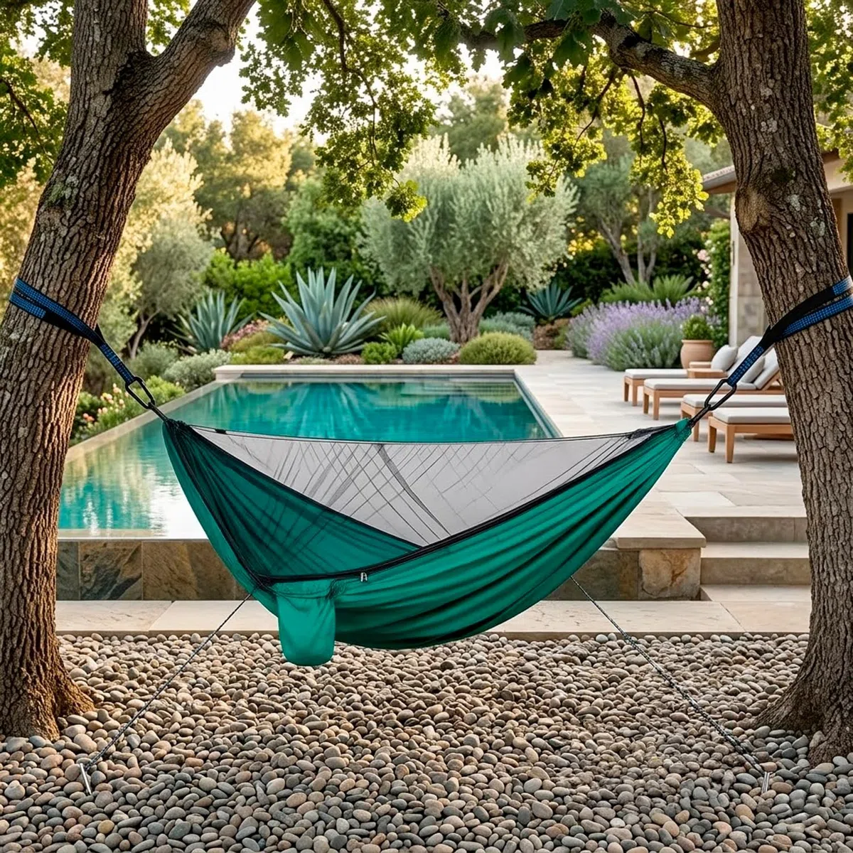 Amaca Da Campeggio Con Zanzariera Integrata In Nylon 210T Portatile Resistente Per Trekking Escursioni Giardino Outdoor Con Cinghie Supporto Fino A 300 Kg 290 x 140 Cm Verde