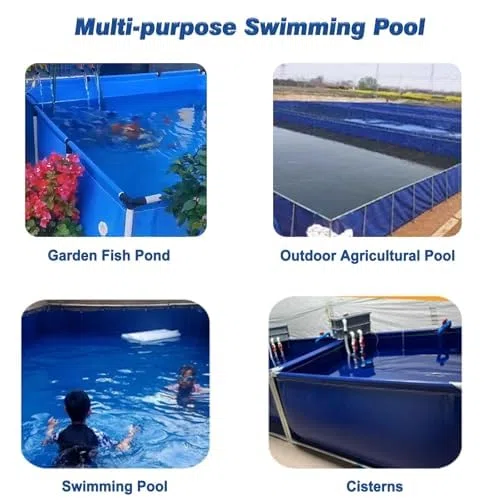 Piscina fuori terra con struttura in acciaio, facile da montare e durevole, perfetto per rinfrescare l'estate del cortile