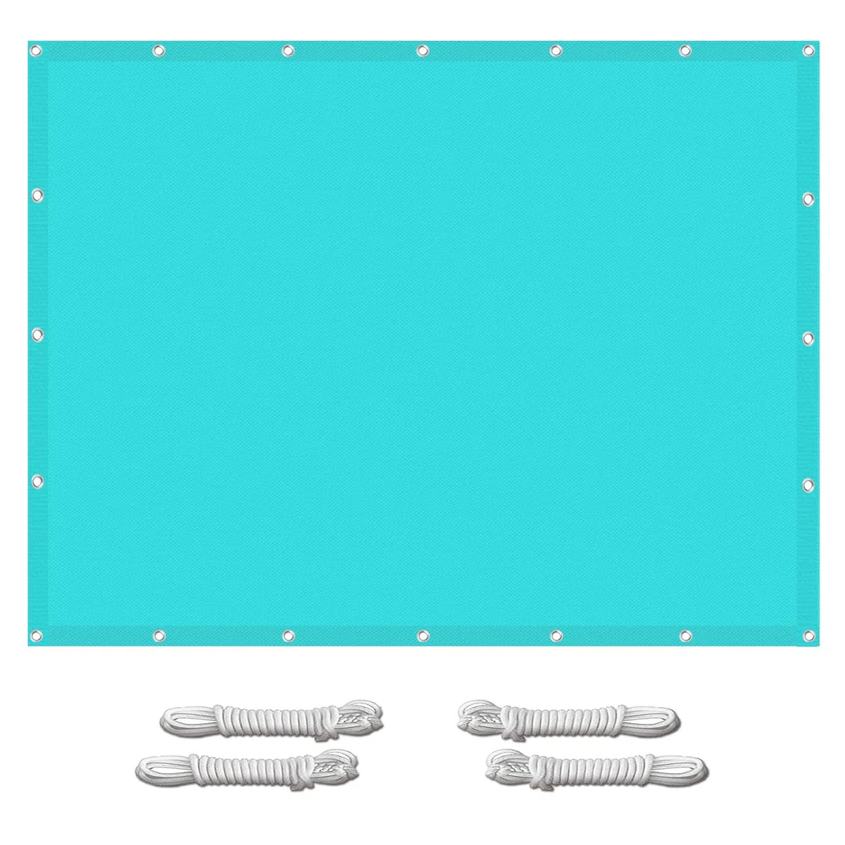 Parasole rettangolare 5 x 10 m, protezione UV e tessuto impermeabile, occhielli e cinghia per uso esterno, ideale per patio, giardino, prato, cielo blu