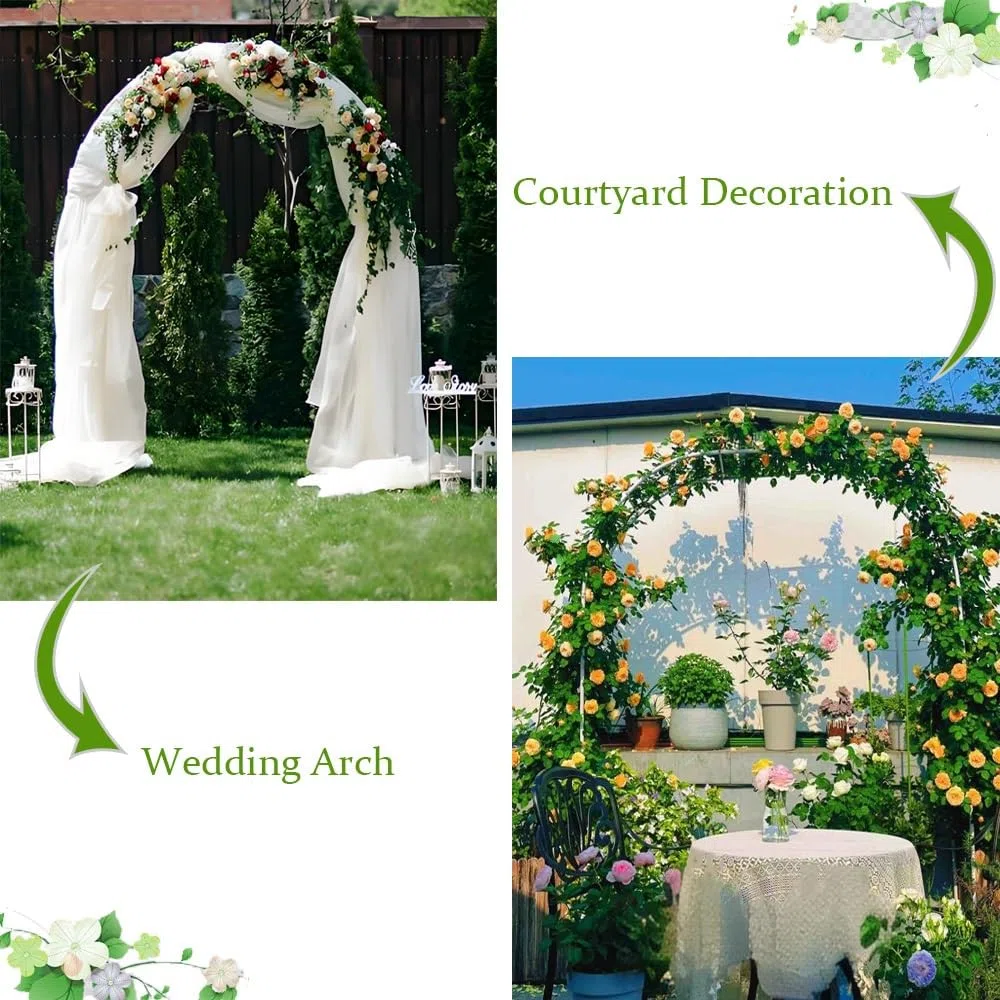 Rosenbon traliccio da giardino in metallo per rose rampicanti, 0,8 x 2 m, elegante, bianco, decorazione per matrimoni, facile da montare, supporto stabile per piante, 120 cm x 220 cm