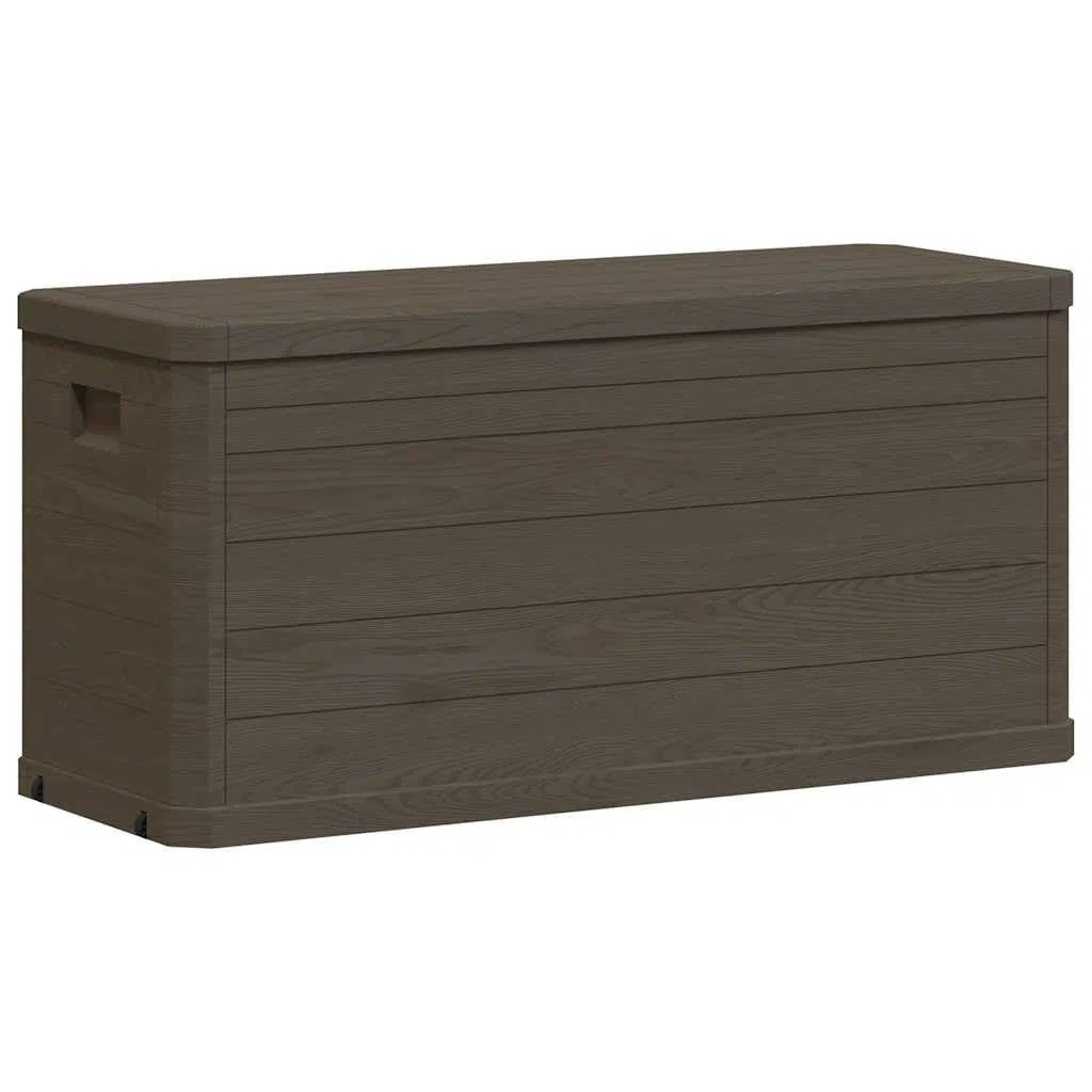 Baule Giardino Esterno 117x45x56 cm Impermeabile in Plastica - Cassone, Cassapanca, Panca, Contenitore Cassa Per Esterno - Marrone