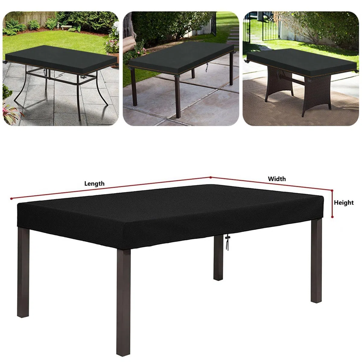Copertura per Tavolo da Giardino per Tavolino Copritavolo da Esterno Impermeabile Telo Copri Tavolo per Esterno Telo Copertura Tavolo Esterno Tessuto Oxford 120x90x20cm