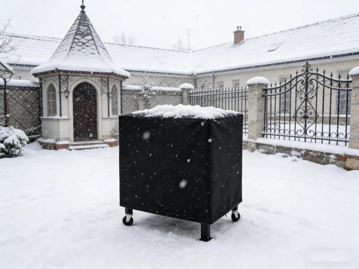 Azatemgo copertura per barbecue da esterno in tessuto oxford 420D, impermeabile, antipolvere, antivento, per Keter Carrello Barbecue(100 x 65 x 90 cm)