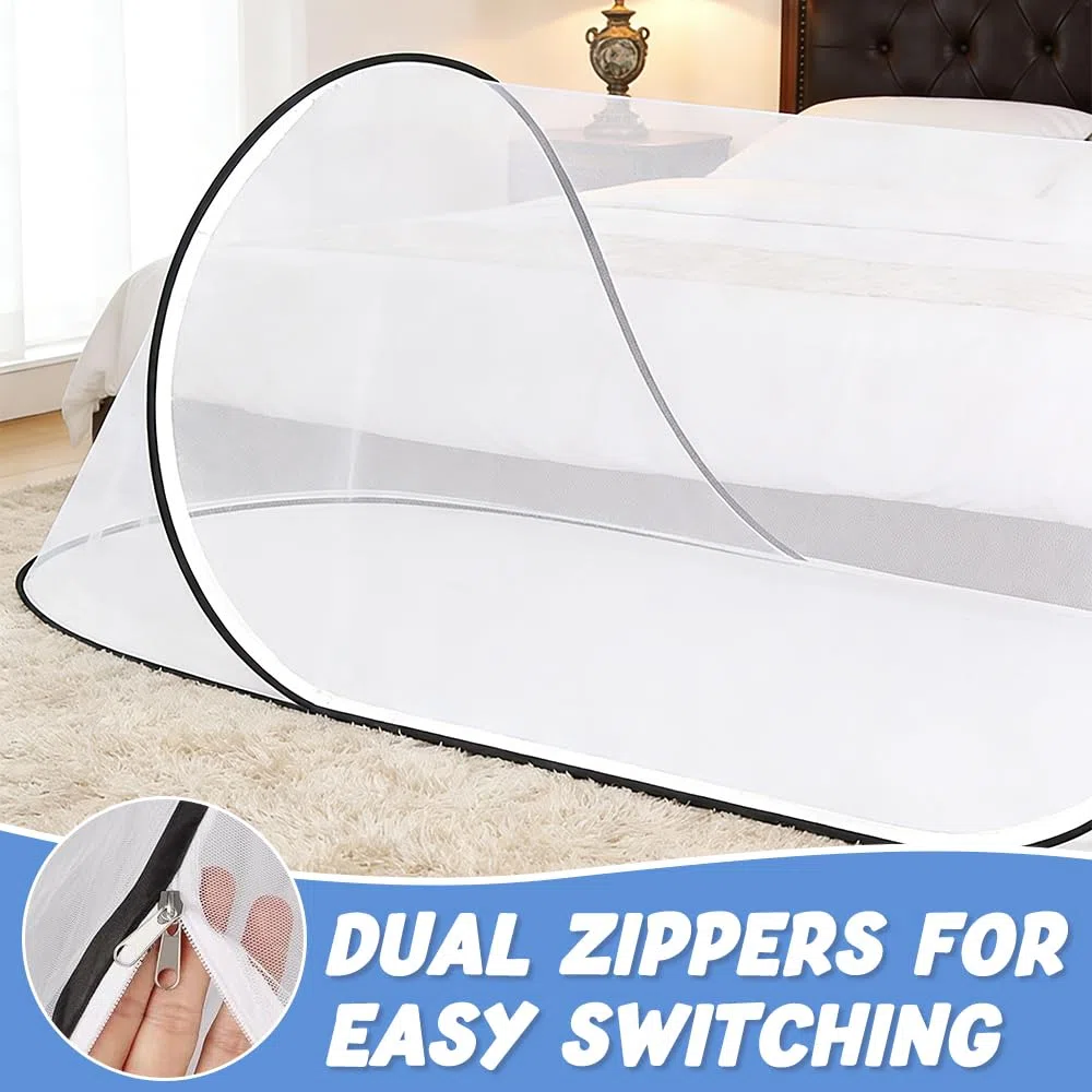 Zanzariera pieghevole, ultraleggera pop-up, Zanzariera grande da 200 x 80 x 56cm, tenda da campeggio portatile, letto zanzariera, campeggio con fondo a rete, per letto, campeggio