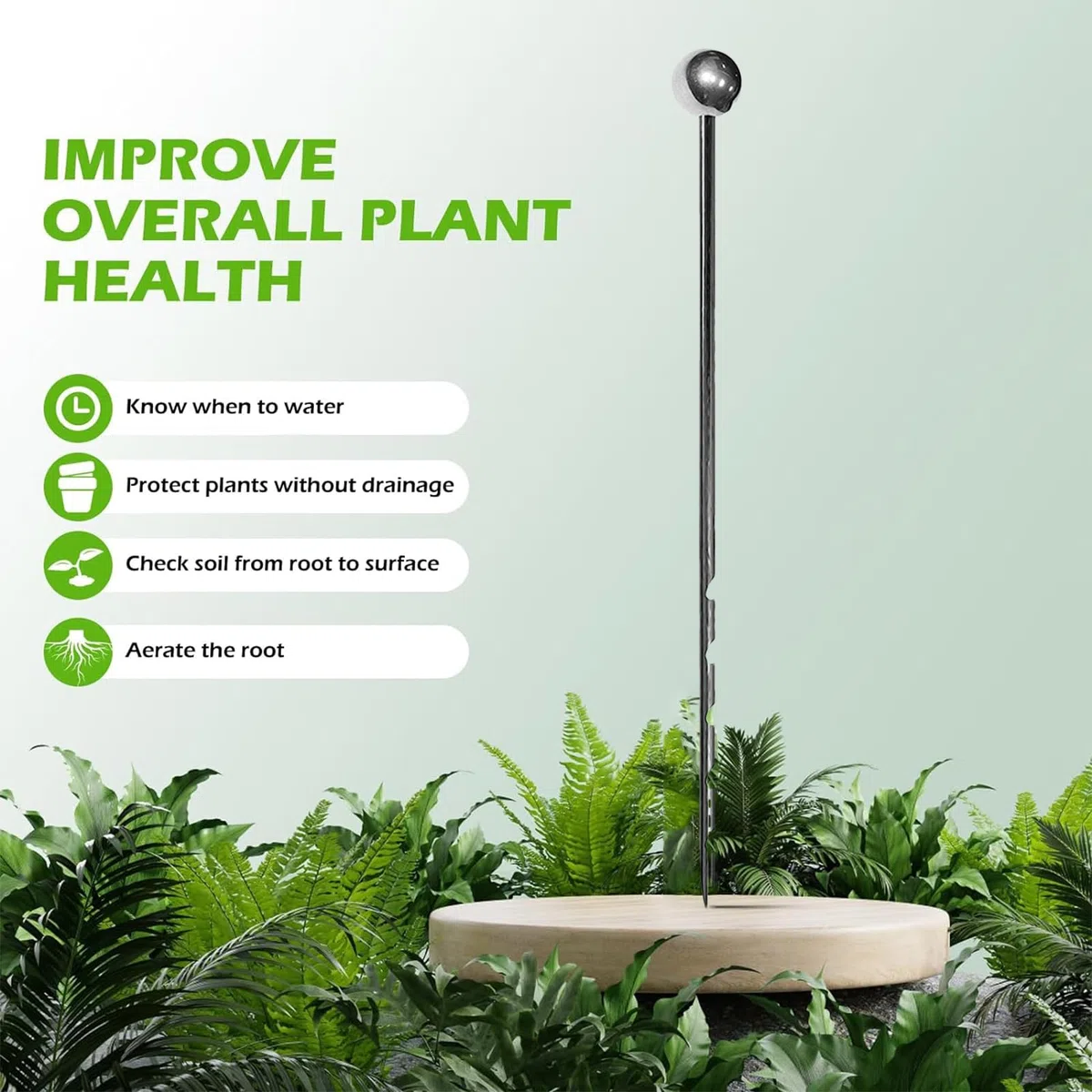 Sonda per test del suolo, sonda per campionatore del suolo - Sonda per terreno in acciaio inossidabile da 14 pollici - Strumenti da giardinaggio per monitor con sonda, forniture portatili per piante p