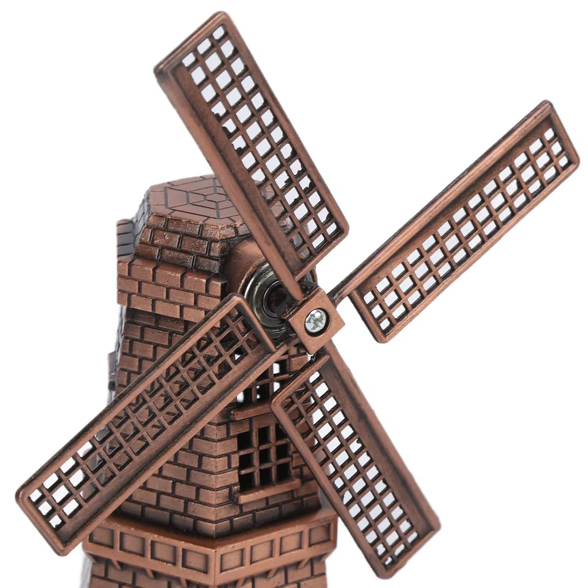 Statua del Mulino a Olandese, Modello di Mulino a Olandese in Legno, Mini Ornamenti Artigianali in Bronzo Rosso per Bambini, Adolescenti e Adulti
