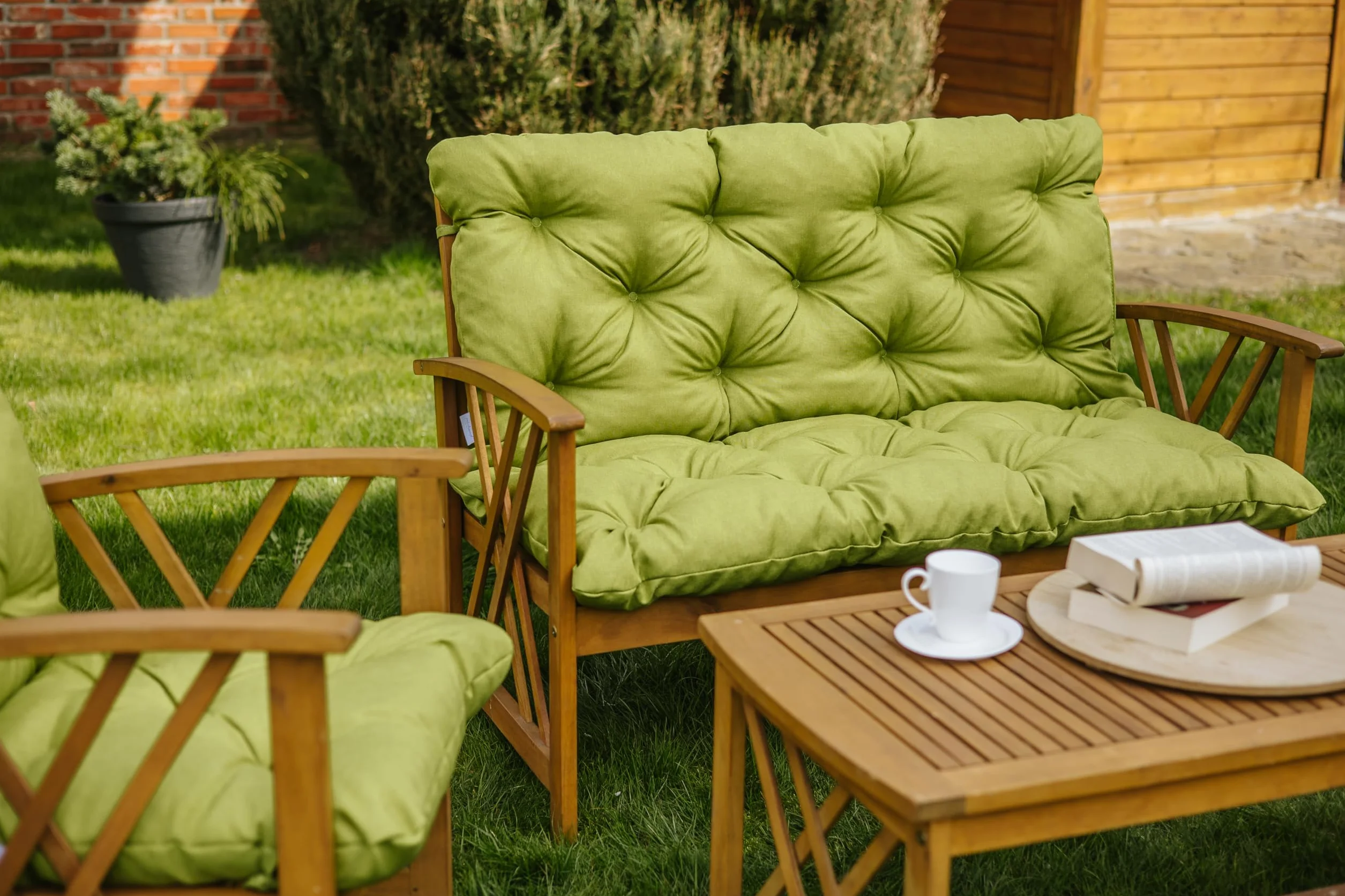 chilly pilley Cuscino Trapuntato Per La Panca Per Lo Dondolo In Due Parti Cuscino Per Mobilli Da Giardino Con Schienale Con Lacci Ampia Scelta Delle Dimensioni E Di Colori (140x50x50, Cappuccino)