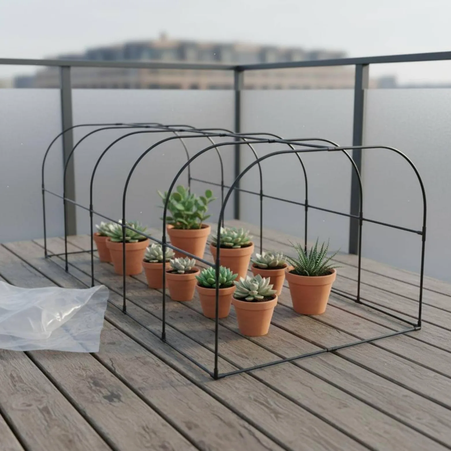 kowaku Copertura Serre Tunnel per Piante Antigelo Materiale PE Telaio in Acciaio PP Accessori Inclusi Adatta a Balcone Orto Giardino Terrazza Esterno , 150-60-55cm