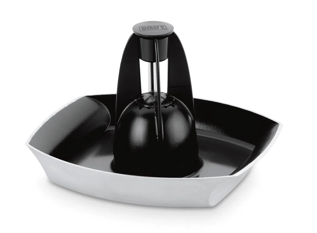 Weber Supporto Deluxe per pollame/Supporto in Acciaio Inox per Pollo succoso con Vassoio raccogligocce Integrato per Una Cottura aromatica – Argento (6731)