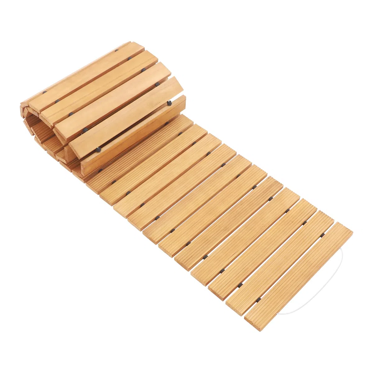 Vialetto da giardino in legno, arrotolabile, per il giardino | 243 x 43 cm, gradino in legno, per giardino, cortile, terrazza, pavimento