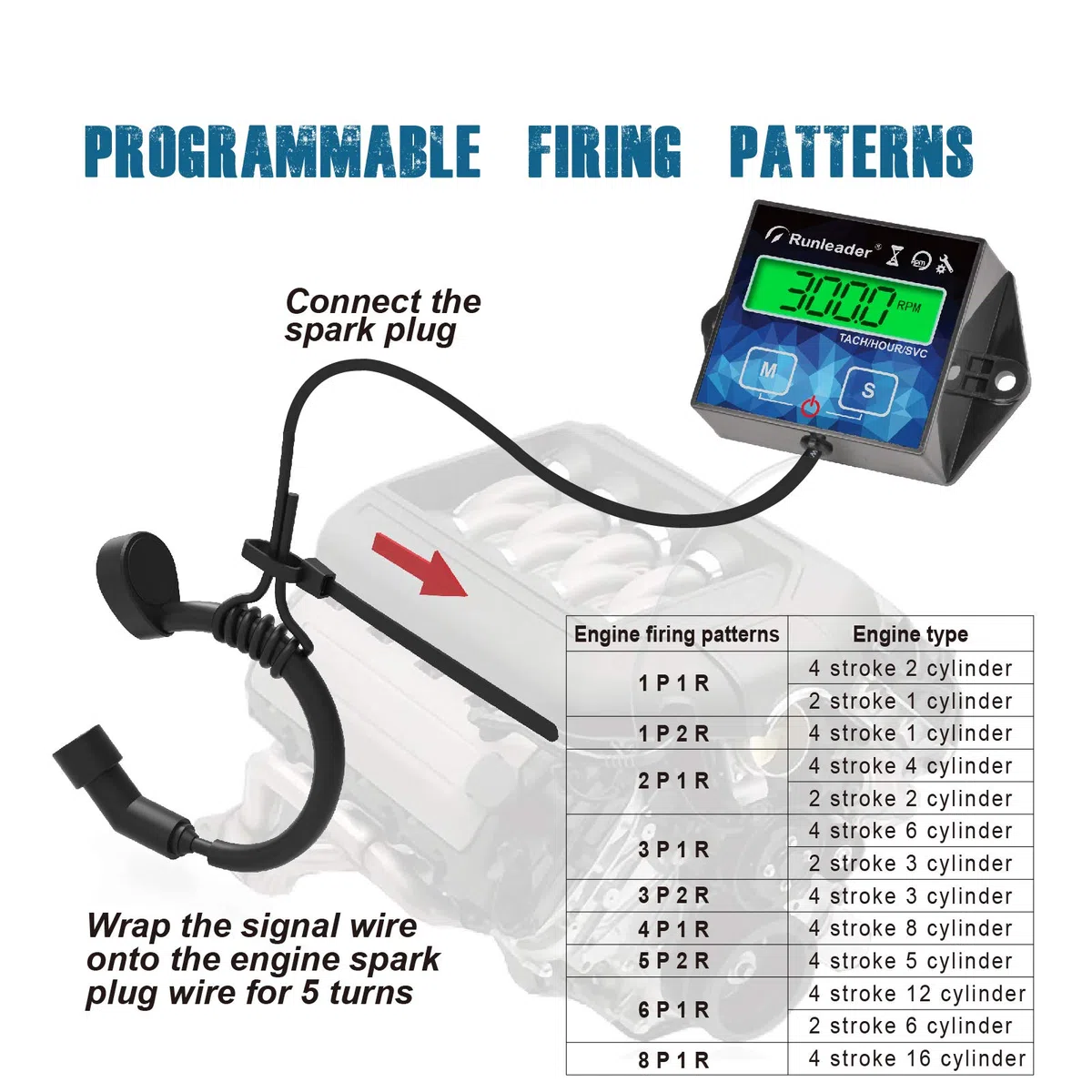 Runleader RL-HM011G Contach Ore & Tachimetro Digitale, Promemoria Manutenzione, per Rasaerba, Trattore, Generatore, ATV