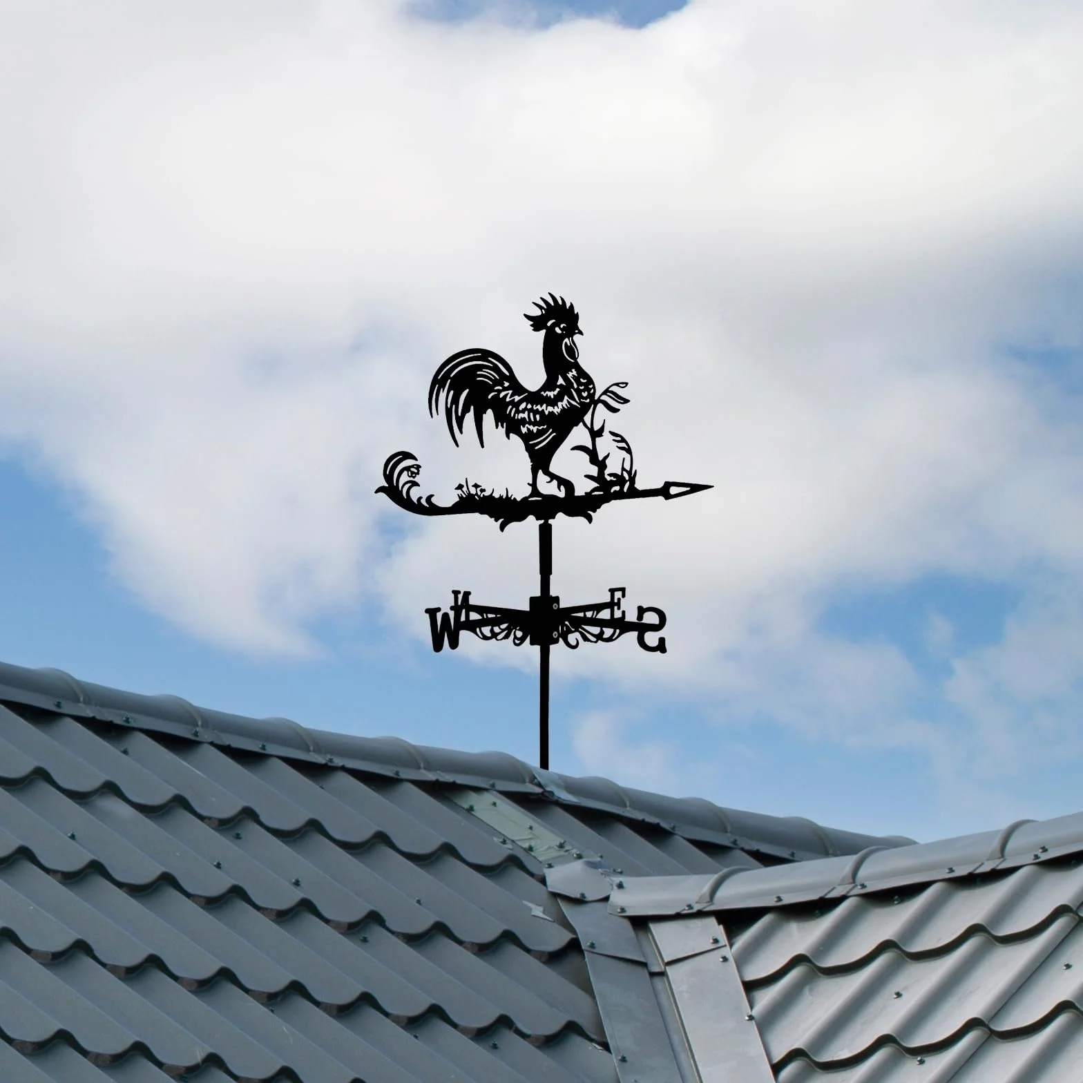 Banderuola Segnavento in Metallo Segnavento a Forma di Gallo per Esterni, Fattoria, Patio, Giardino, Gazebo