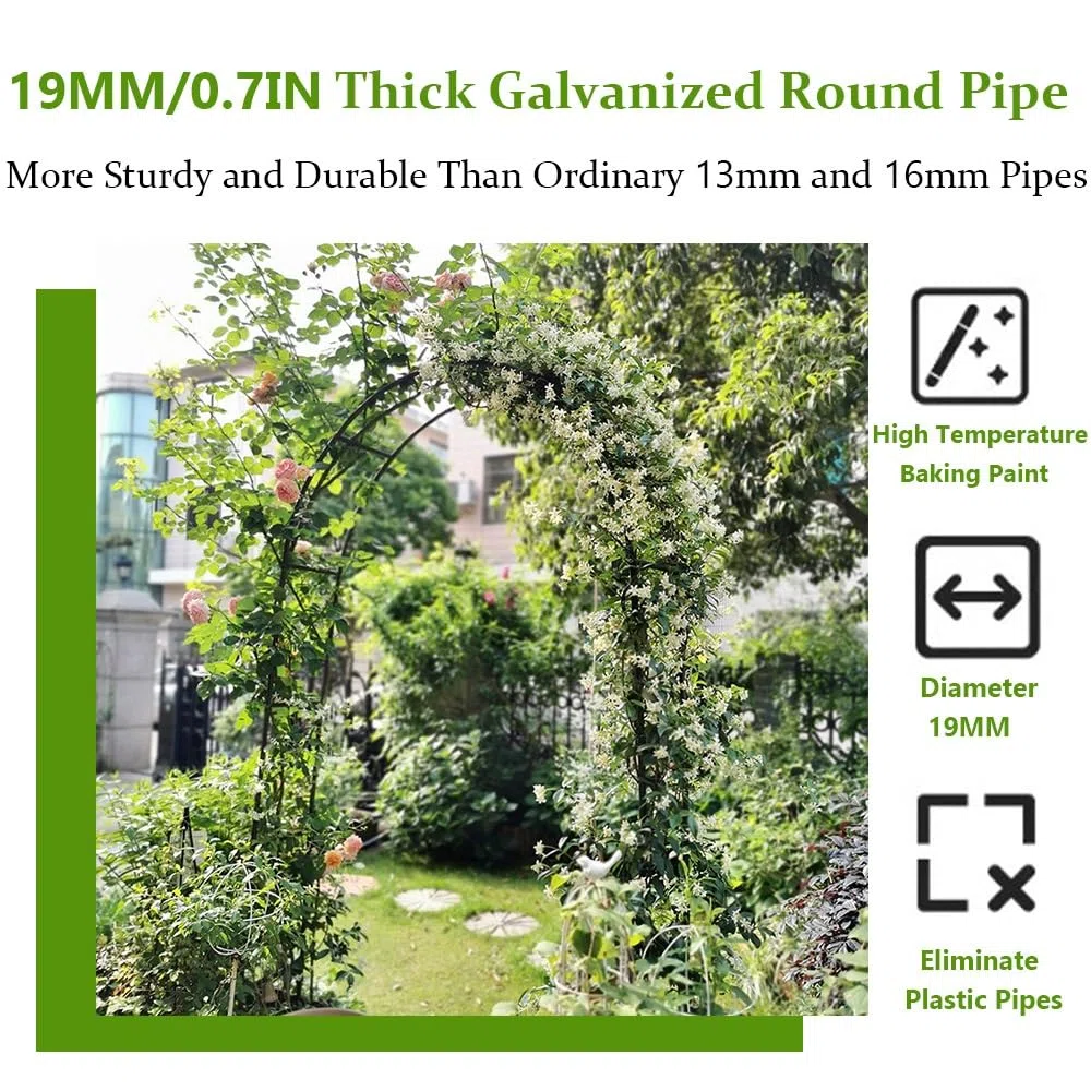 Rosenbon traliccio da giardino in metallo per rose rampicanti, 0,8 x 2 m, elegante, bianco, decorazione per matrimoni, facile da montare, supporto stabile per piante, 120 cm x 220 cm