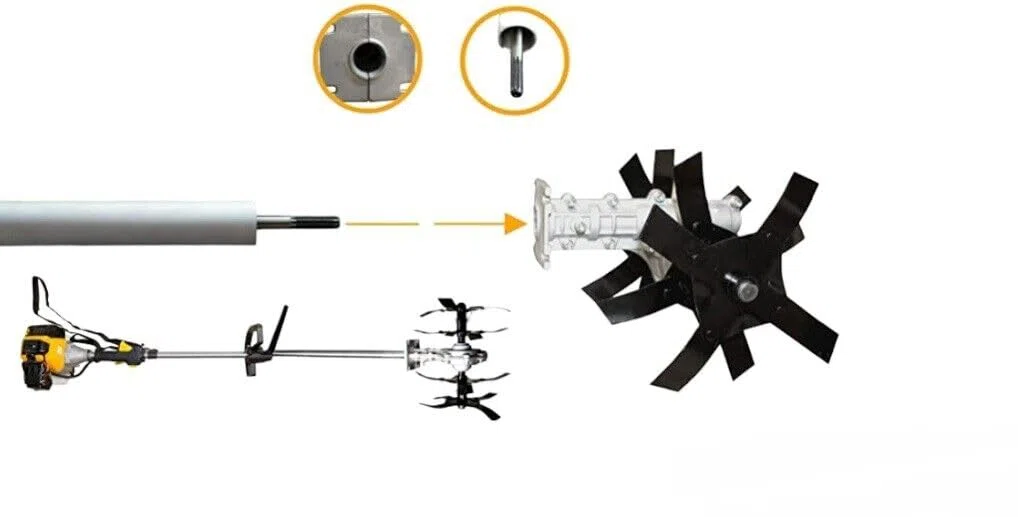 A.M.C. Gruppo Zappette per Decespugliatore Motozappa per Orto Fresa ingranaggio Zappe 9 Denti Tubo Ø26 mm Professionale
