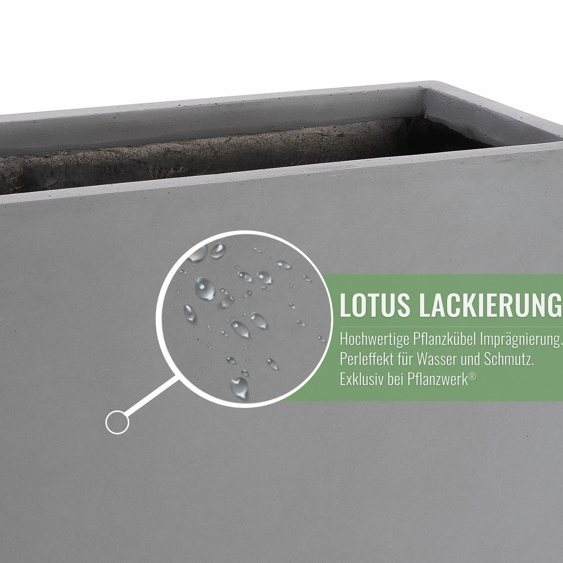 Pflanzwerk® Fioriera Vaso di Fiori Vetroresina TUB Grigio 30x60x30cm *Fioriera Resistente al Gelo* *Protezione UV* * Beni di qualità*