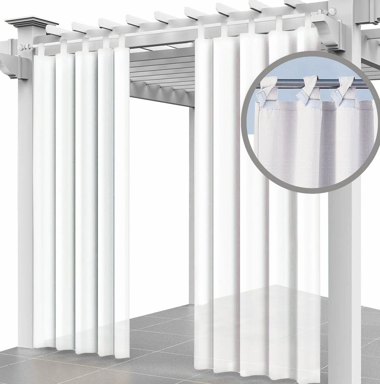 Ferocity Tenda per Esterni Impermeabile Set 2X 220 x 155 cm Impermeabile per Patio Portico Anteriore pergola per Giardino Cortile Balcone (2 Pezzi) Bianca FIRAN [129]