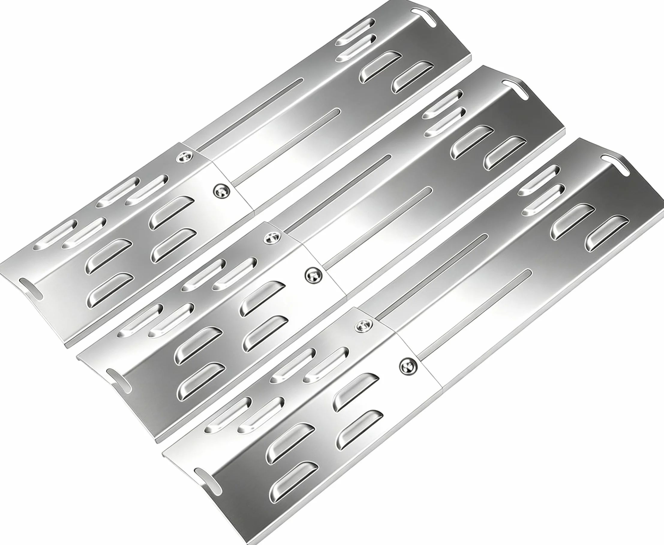 GFTIME Set di 3 coperture per bruciatori in acciaio inox per Landmann, Burnhard, Taino, Tepro, Jamestown, distributore di fiamma per Charbroil, Tenneker, Napoleon Freestyle 365, Jamie Oliver