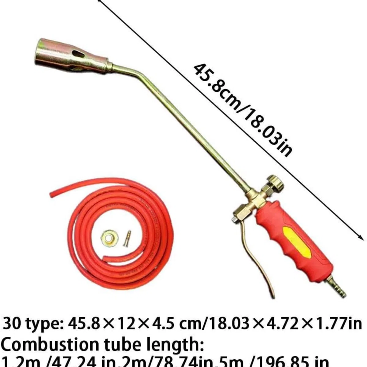 Nuovo Kit Torcia a Propano 2025, Torcia a Propano Portatile con Tubo per Erbacce, Torcia ad Alta Potenza per Diserbo da Giardino, Coperture, Ghiaccio, Neve (Diametro 35 mm, Tubo Gas da 2 m)