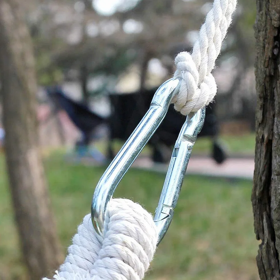YURRUON, Corde per altalena da albero, 2 pezzi, corde per amaca regolabili con ganci amovibili per arredamento da giardino (4m corda singola)