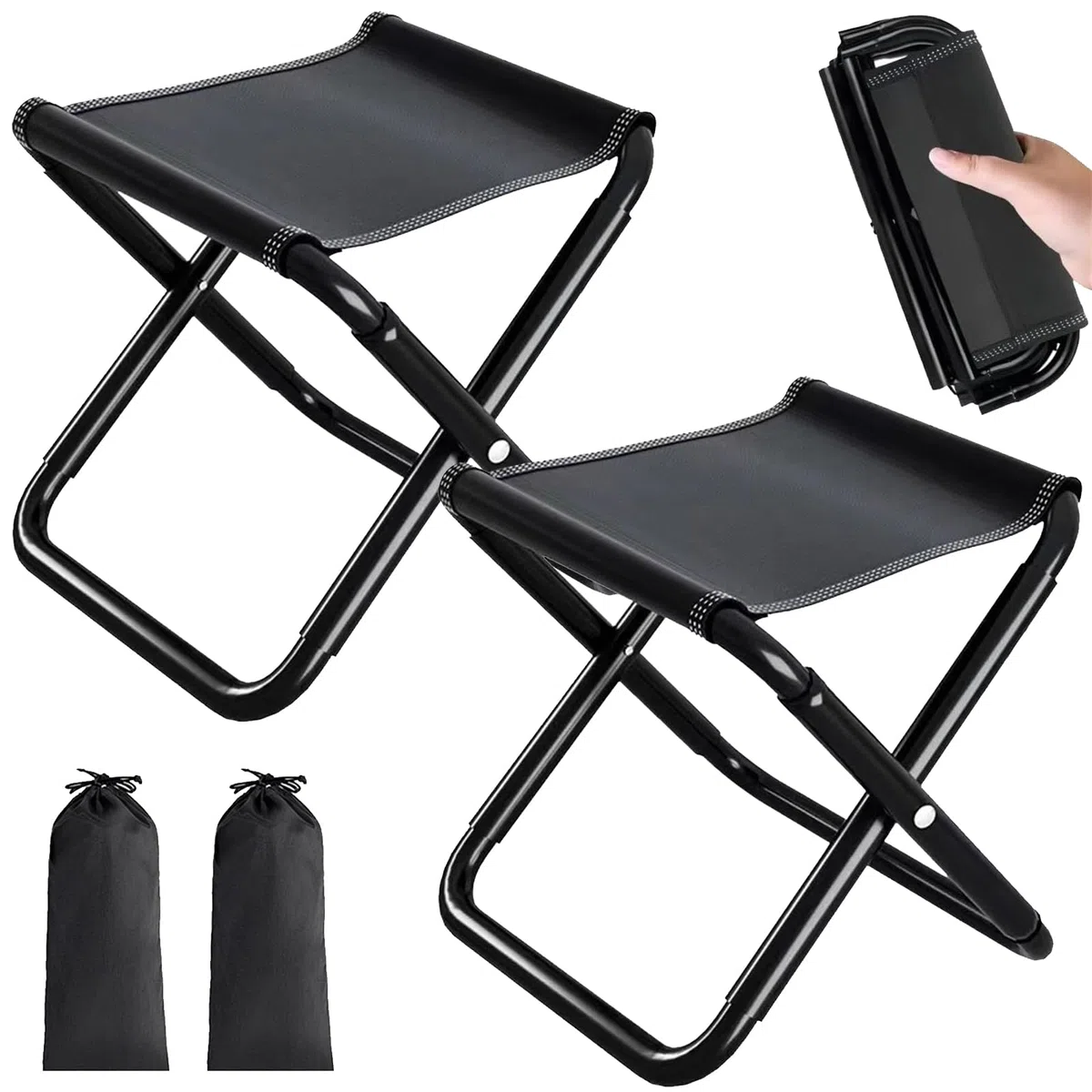 Sedile Piccolo Pieghevole,2 Pezzi Sgabello Pieghevole Portatile 30cm,Mini Sedia Pieghevoles per Esterni,Sgabello da Campeggio,per Escursioni,Pesca