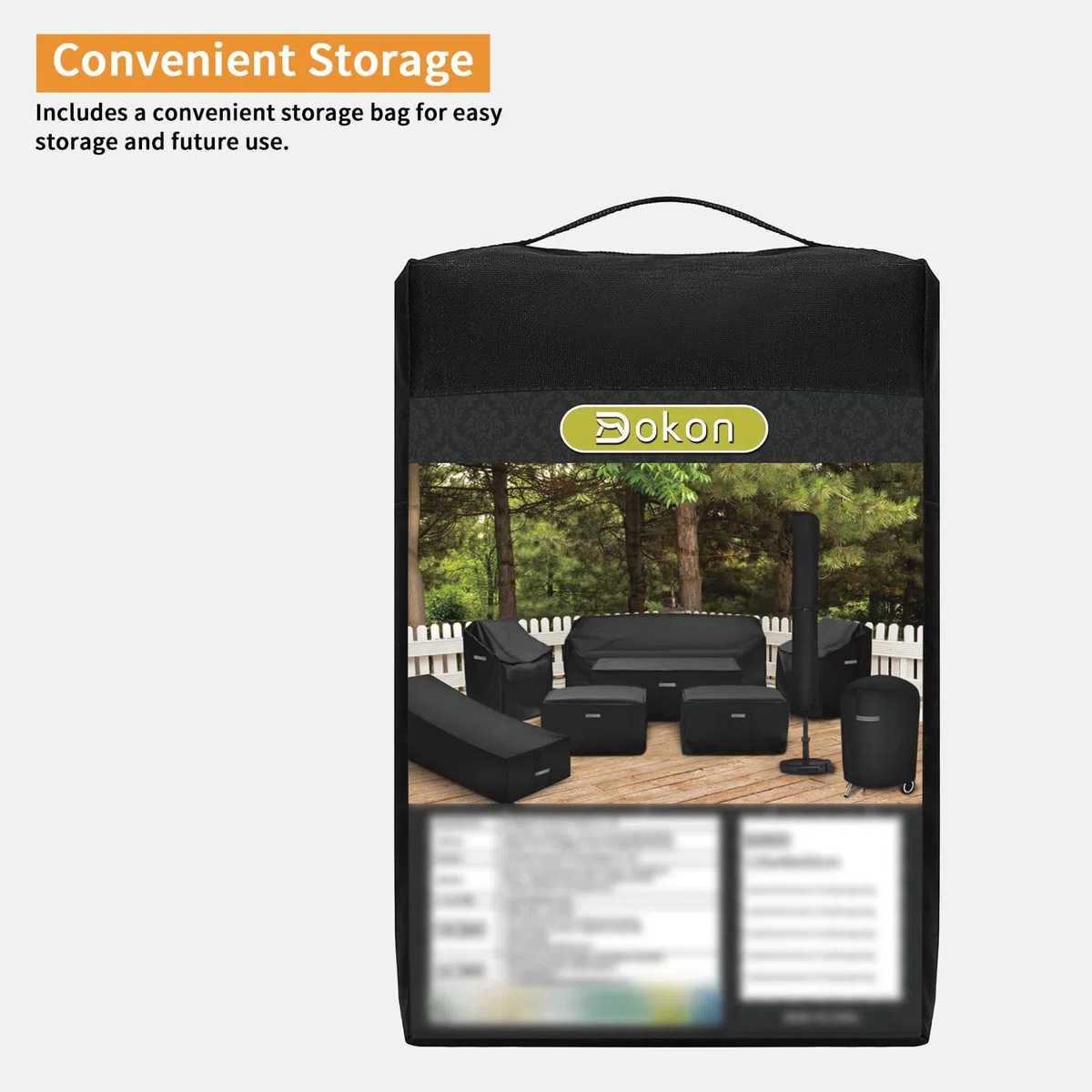 Dokon Copertura per Panca da Giardino a 3 Posti Impermeabile Copertura Panchina Esterno con Prese d'Aria, Antivento Anti-UV Tessuto Oxford 420D Telo Copri Panca da Esterno (163x66x63/89cm) - Nero