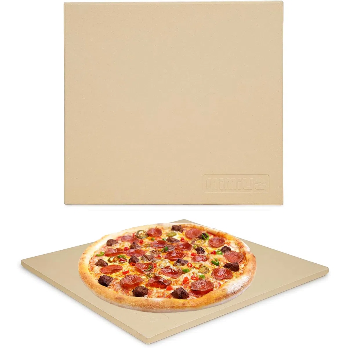 Mimiuo Pietra refrattaria per Cottura Pizza, Cordierite Rettangolare per Pizza o Pane（33 * 33CM）, per Ooni Forno