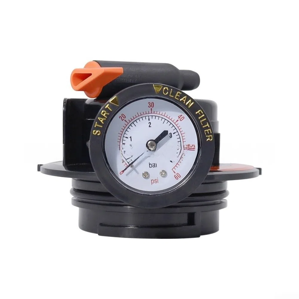 Gruppo valvola di sfogo dell'aria manuale con calibro 60 PSI per filtri Hayward DE e piscina a cartuccia, parte di ricambio in plastica nera con O-Ring e nastro PTFE