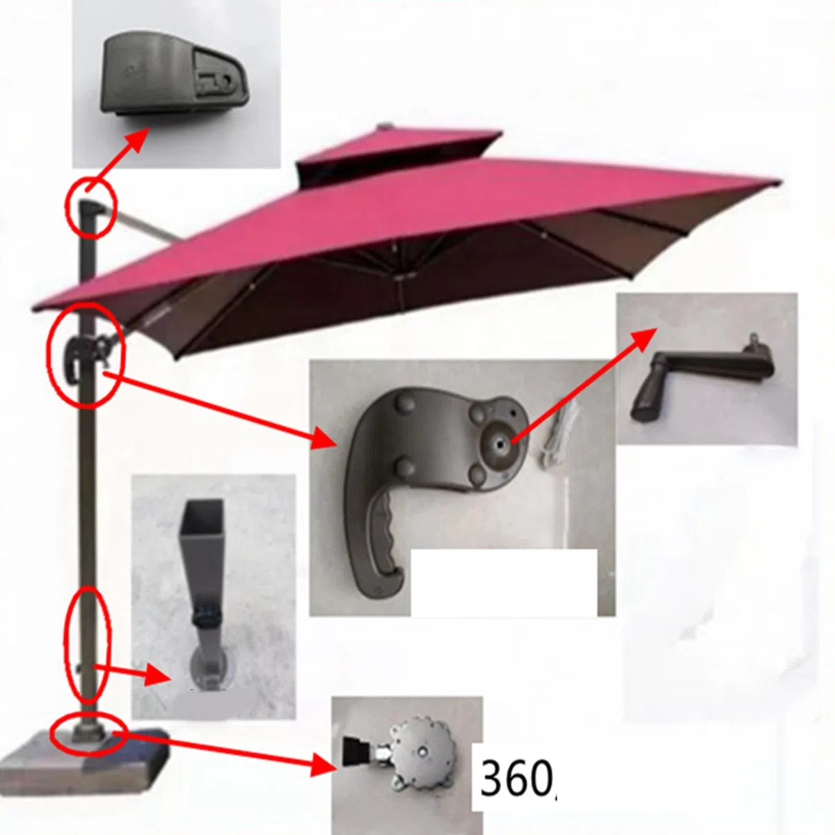 Base per ombrellone da giardino, resistente supporto per ombrelloni da esterno, per patio, spiaggia, barbecue, cortile, accessori durevoli per parasole e attività all'aperto per il tempo libero
