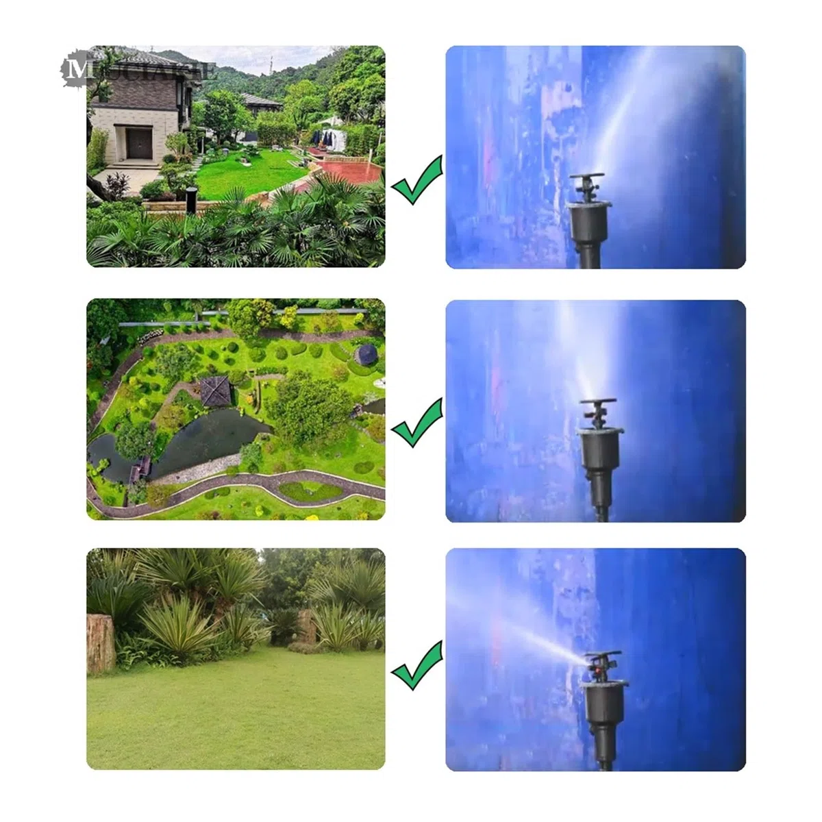 Generico Irrigatore Pop-up a impulso 1PC 1/2 '' 3/4 '' Irrigatore a Flusso d'Acqua di Grandi Dimensioni filettato Femmina Cerchio Prato Irrigazione di Terreni agricoli