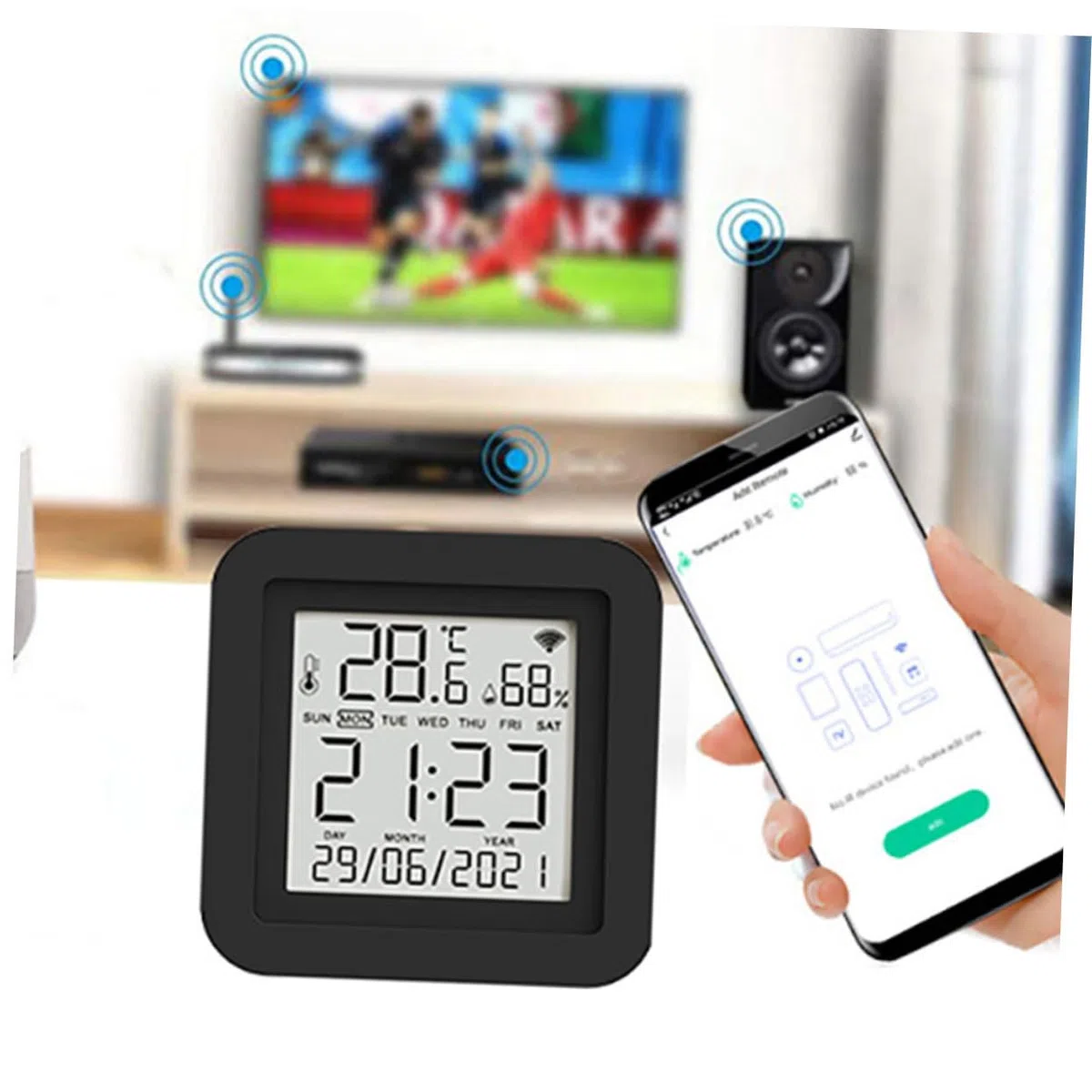 Hemobllo Misuratore di Umidità Digitale per Uso Domestico Termometro Elettrico Display Ampio Strumento per Casa Ufficio Serra e Laboratorio Realizzato Materiali Sicuri e Affidabili