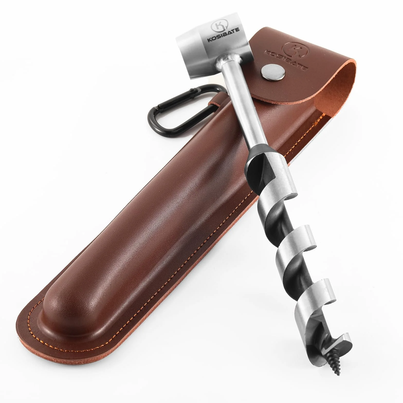 KOSIBATE Bushcraft Gear, chiave a coclea manuale per una facile foratura del legno, chiave per coloni e strumenti per bushcraft, perfetta per attività di campeggio e lavorazione del legno, trapano per