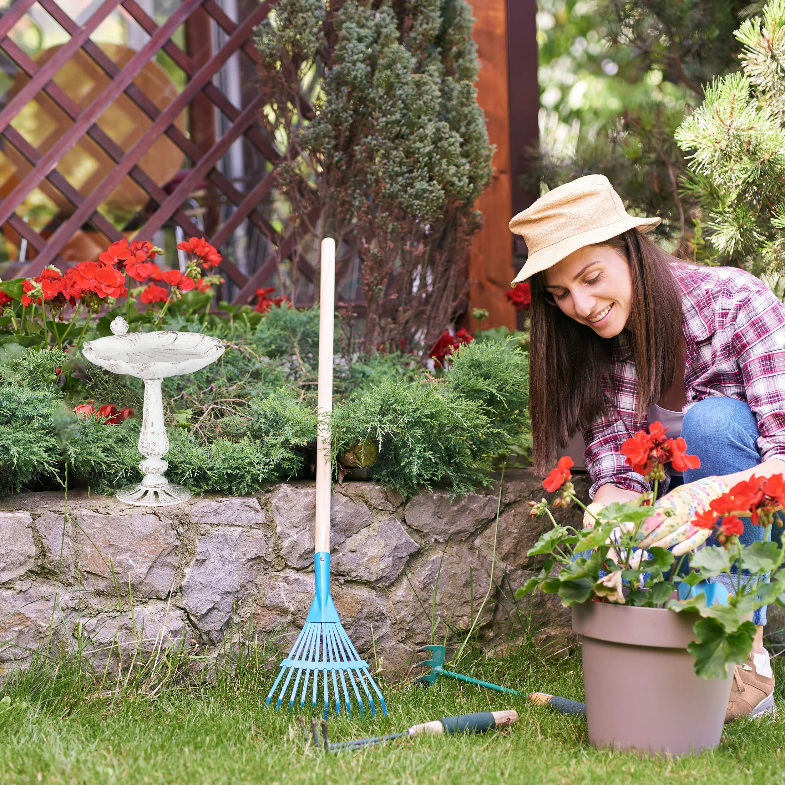 Relaxdays Abbeveratoio, Vaschetta per Uccellini da Terra, Decorazione da Giardino, Accessori per Uccelli, Deco, Bianco