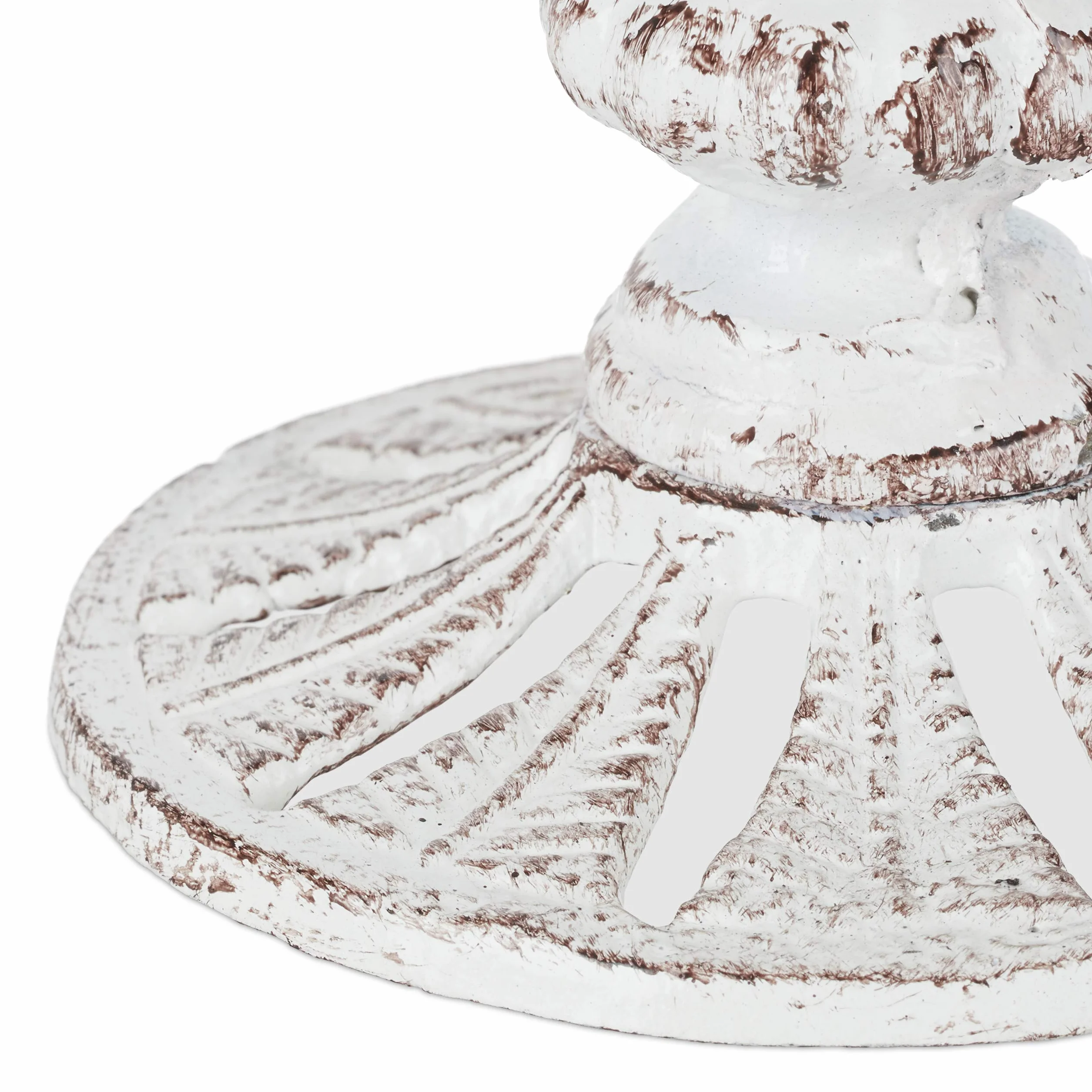 Relaxdays Abbeveratoio, Vaschetta per Uccellini da Terra, Decorazione da Giardino, Accessori per Uccelli, Deco, Bianco