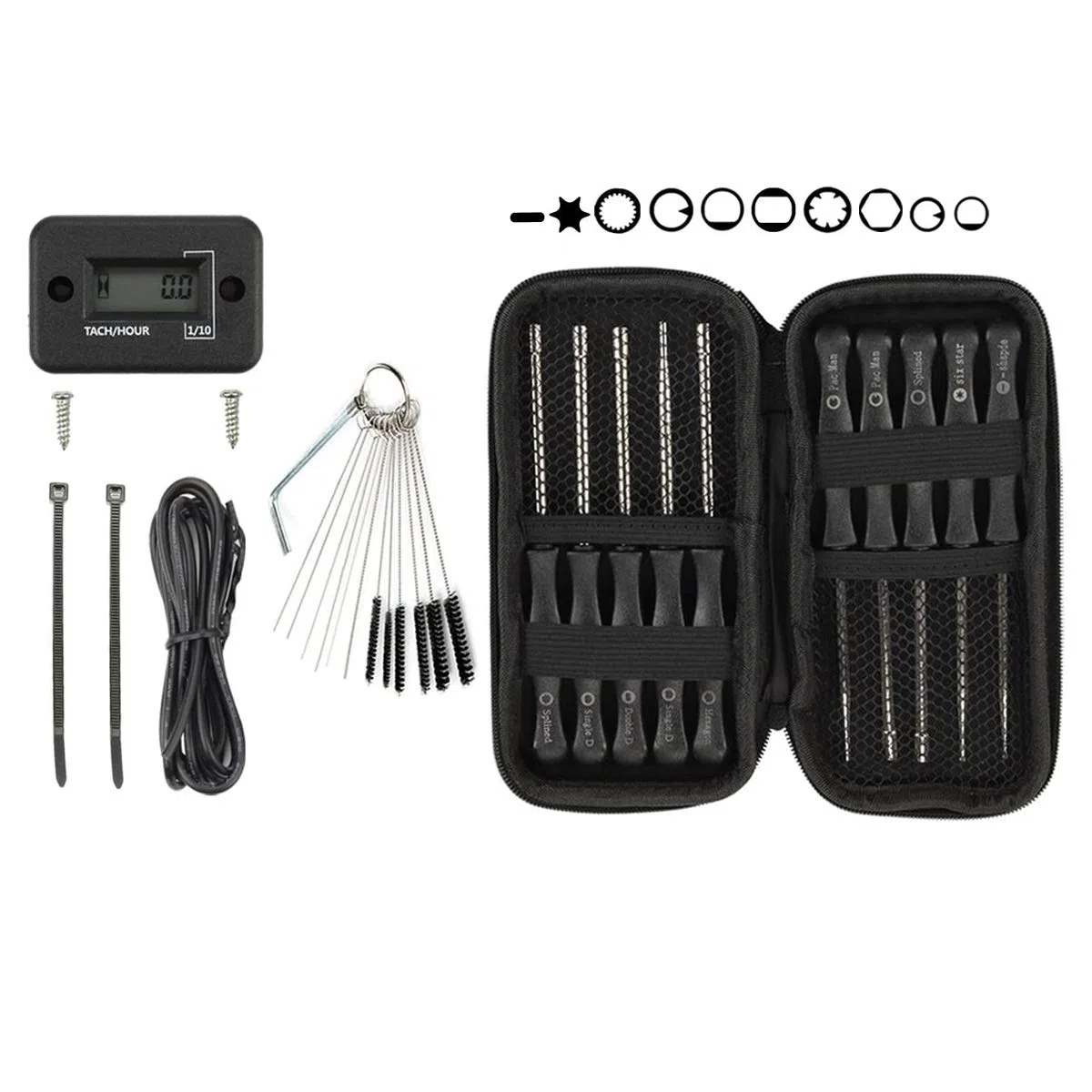 Set di 12 strumenti di regolazione del carburatore e contagiri per motore a 2 tempi per Echo per STIHL per Poulan per motosega Husqvarna Weed Eater motosega