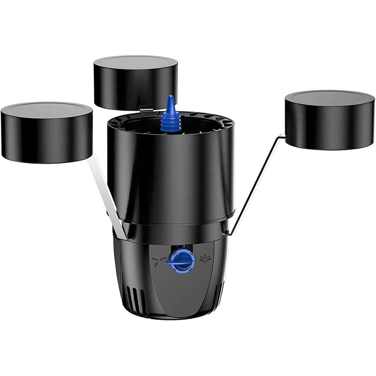 Skimmer galleggiante da 45 W per laghetto e piscina, collettore multifunzionale di foglie cadute con 3 modalità di fontana, efficiente estrattore di superfici per giardini