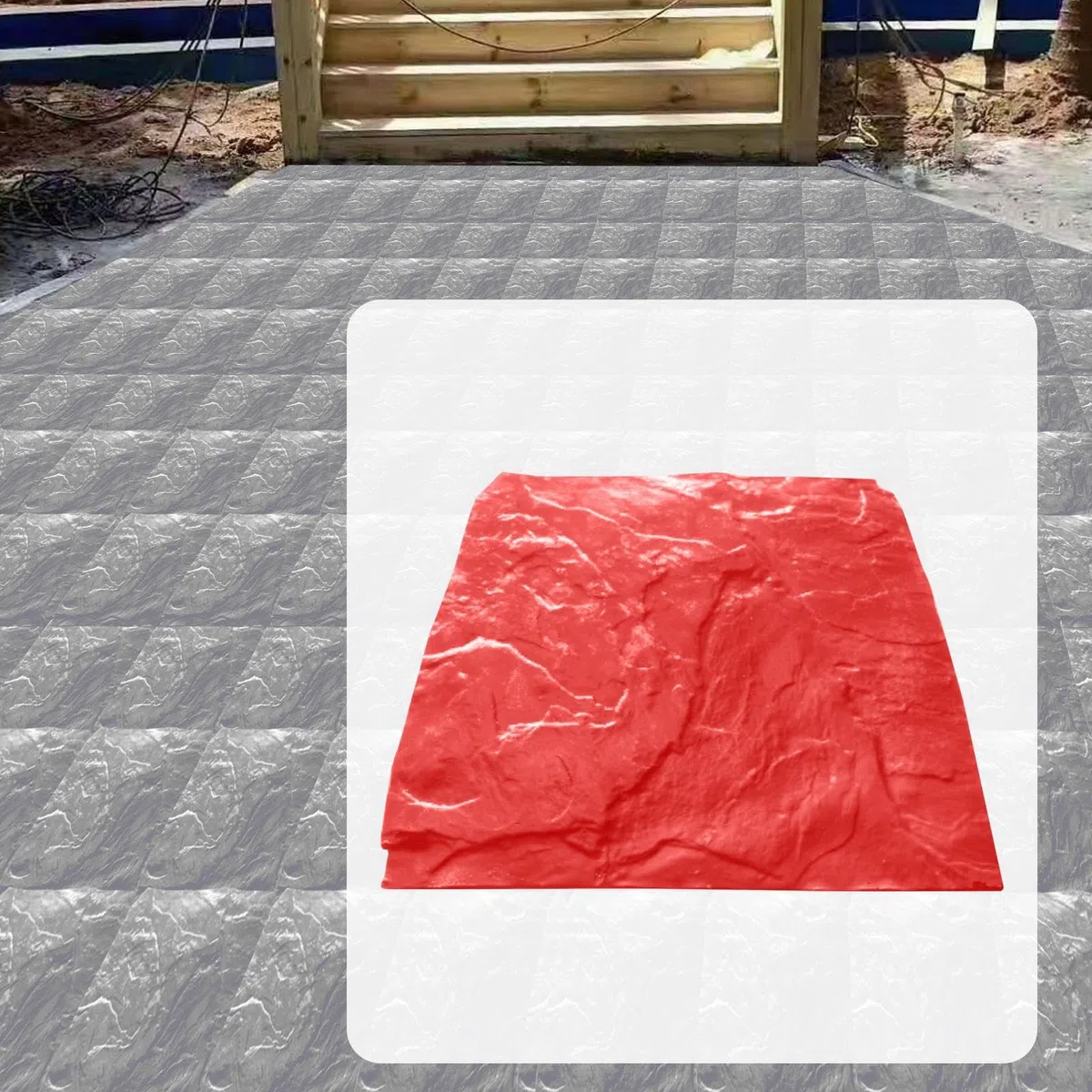 Modello di Getto di Texture di Cemento Strumento di stampaggio Realistico Fai da Te Tappetino per Timbro di Cemento con Texture di Roccia per Scultura