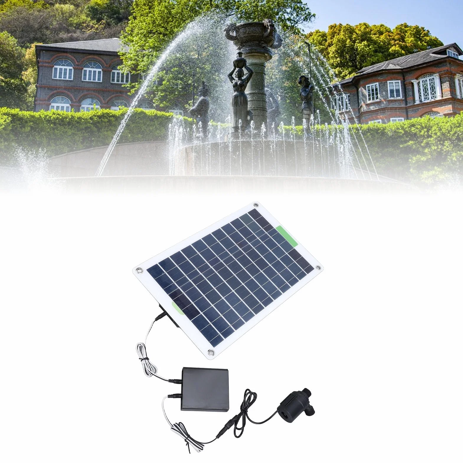 Pompa per Acqua Solare, Pompa per Fontana Ad Energia Solare Monocristallina da 100 W con Scatola di Accumulo di Energia, Pompa per Fontana per Bagno per Uccelli Solare con
