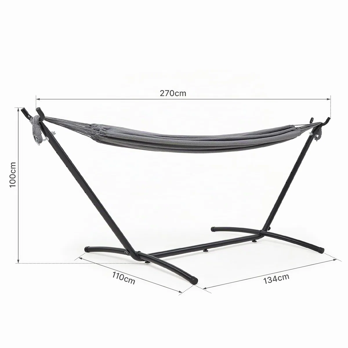 Mondeer Amaca da Campeggio con Supporto Amaca da Giardino per Esterni in Tessuto Singolo con Telaio in Metallo con Borsa Portatile e Accessori, Capacità di Carico 200 Kg, per Viaggi, Patio