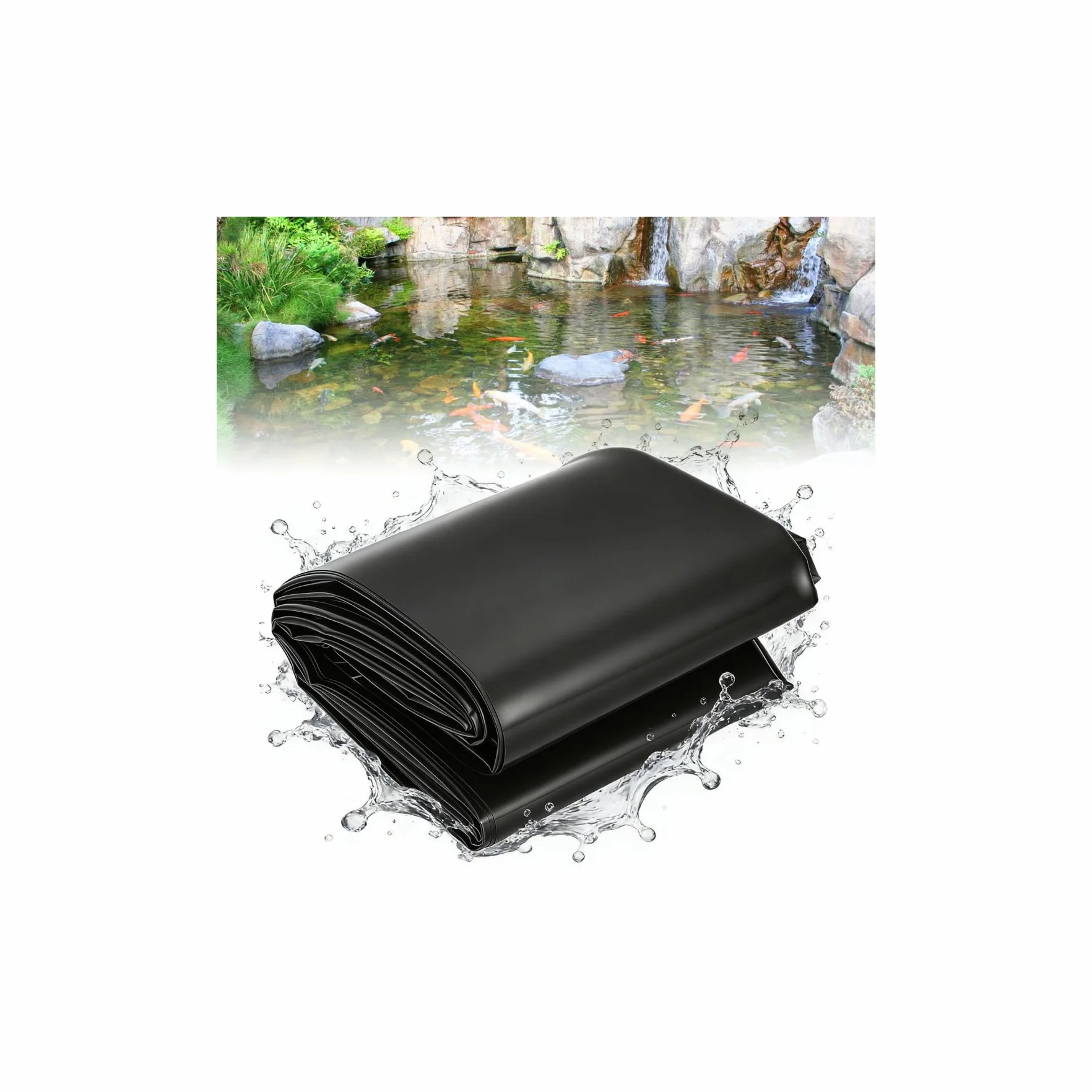 Pellicola per laghetto, 2 x 3 m, in HDPE, da 0,2 mm, stabile pellicola per laghetto, aiuole rialzate, laghetti e giardinaggio
