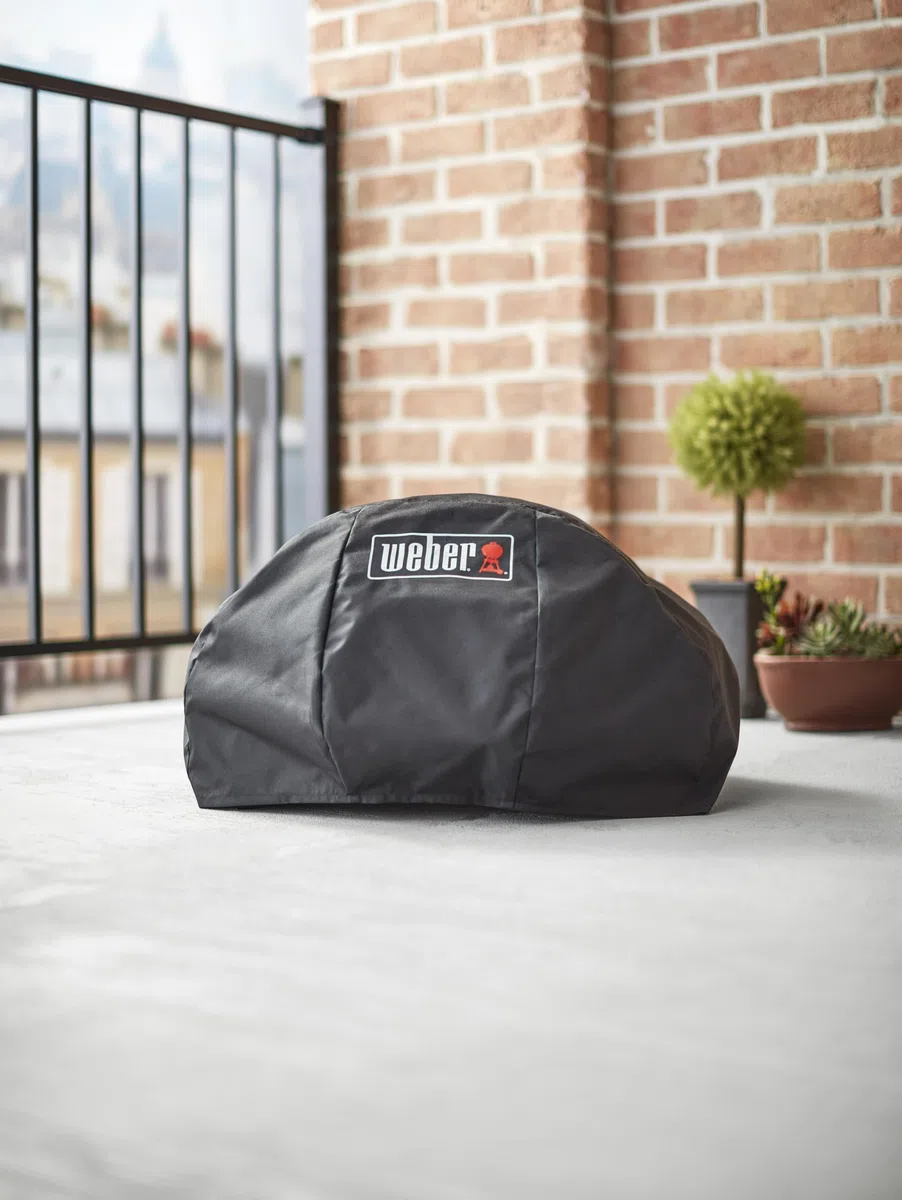 Weber Copertura Premium per Barbecue Pulse 1000, Traspirante, Resistente ai Raggi UV e all’Acqua, Protezione da Vento e intemperie, con Chiusura in Velcro – Nero (7180)
