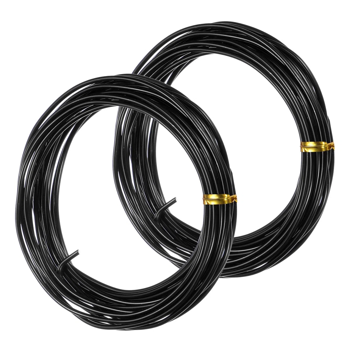 M METERXITY 2-Rotoli Filo Allenamento Bonsai 2mm, 32,8Ft Totali Filo Alluminio Anodizzato Bonsai per Forma Alberi Bonsai/Fissaggio Rami/Trattenimento Tronco/Artigianato[16,4Ft Ciascuno, Nero]