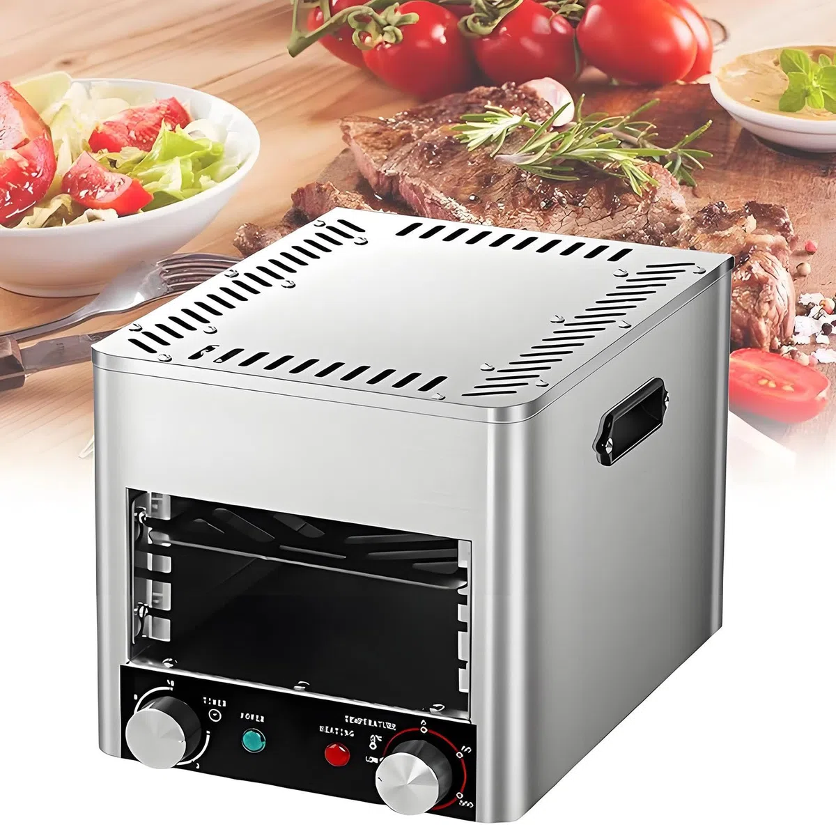 Griglia elettrica, griglia elettrica per bistecche, griglia Commerciale per Interni, griglia Automatica per bistecche, Tempo e Temperatura Regolabili, per Manzo, Pollo e Verdure A