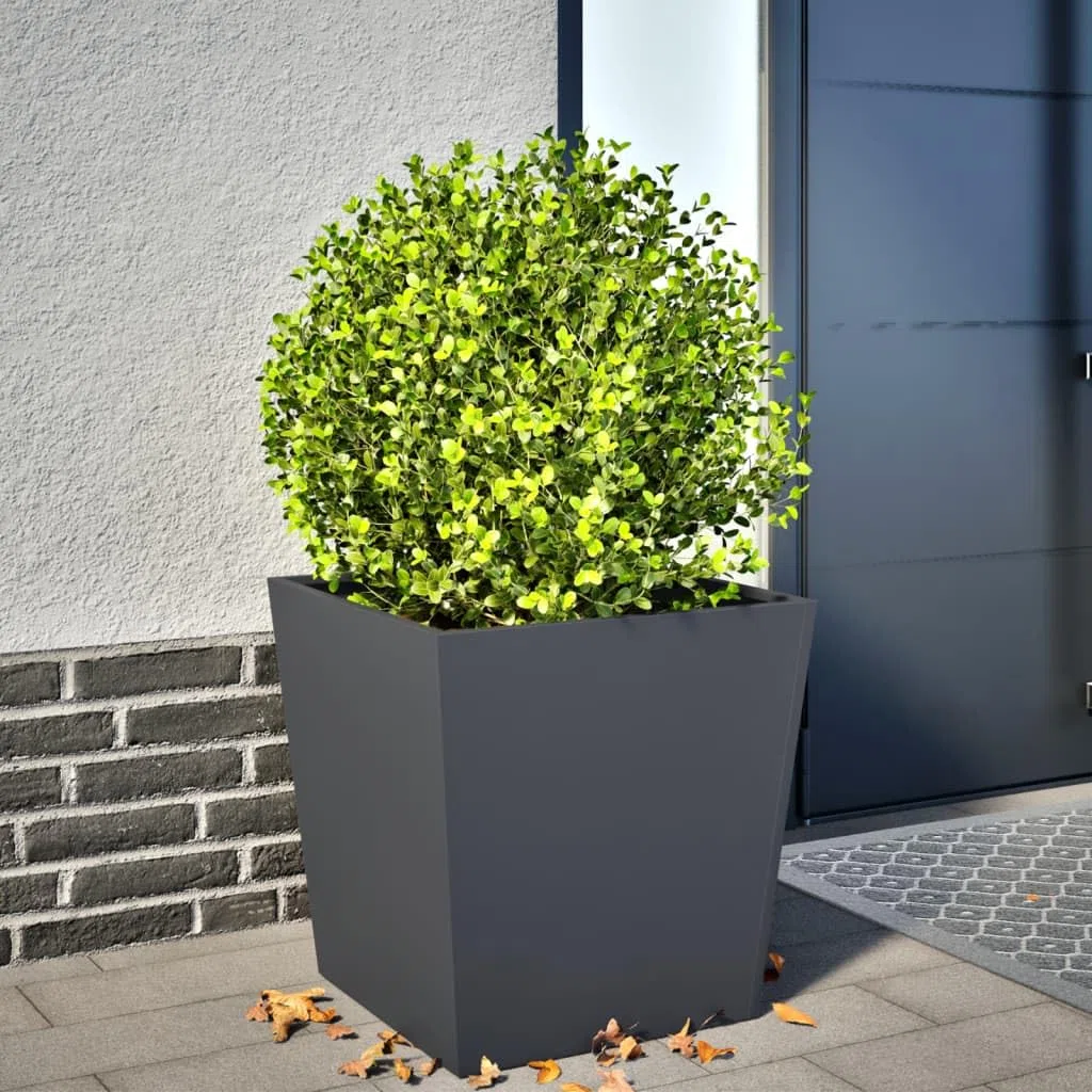 vidaXL Fioriera da Giardino Antracite 50x50x50 cm in Acciaio, fioriera, fioriera da Patio, Vaso Fiori da Esterni, fioriera da Esterno