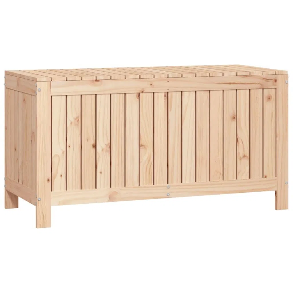 Scatola portaoggetti da giardino, 115 x 49 x 60 cm, in pino massiccio | Coperchio Idraulico Gas, Doghe Ventilate, Stoccaggio Cuscini Strumenti Giocattoli