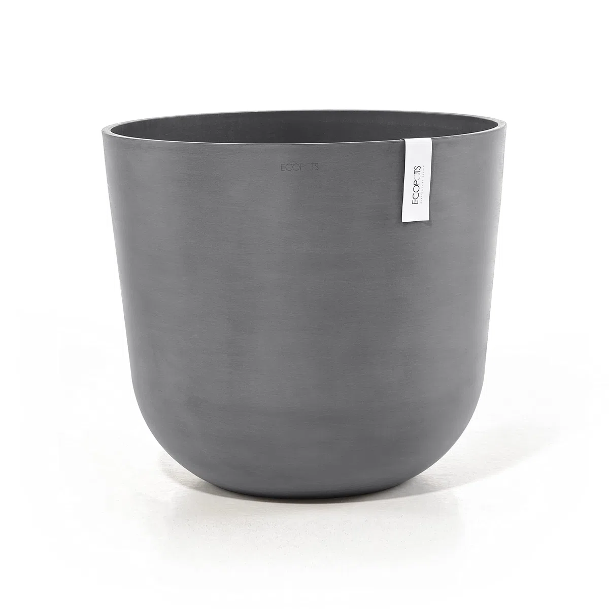 ECOPOTS Ashortwalk Vaso per piante in plastica riciclata, diametro 55 cm x altezza 47,9 cm, colore: grigio