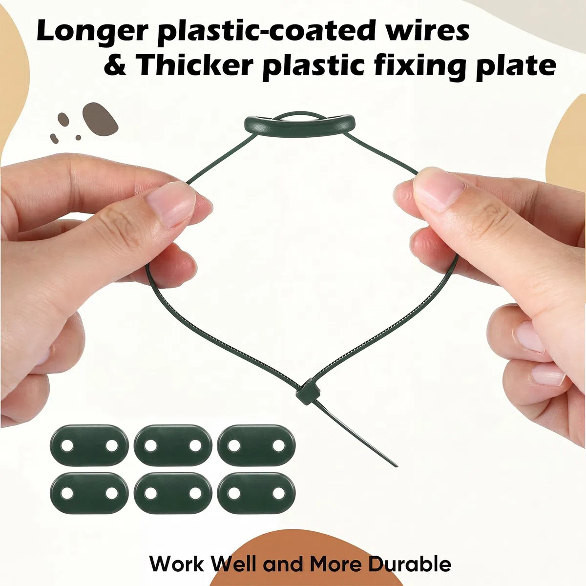 Sinmoe 100 Set di Fissaggio per Frangivista Comprese Fascette per Cavi e Fissaggio delle Piastre di Montaggio Kit di Montaggio in PVC per Tappetini Privacy Recinzioni da Giardino(Verde)