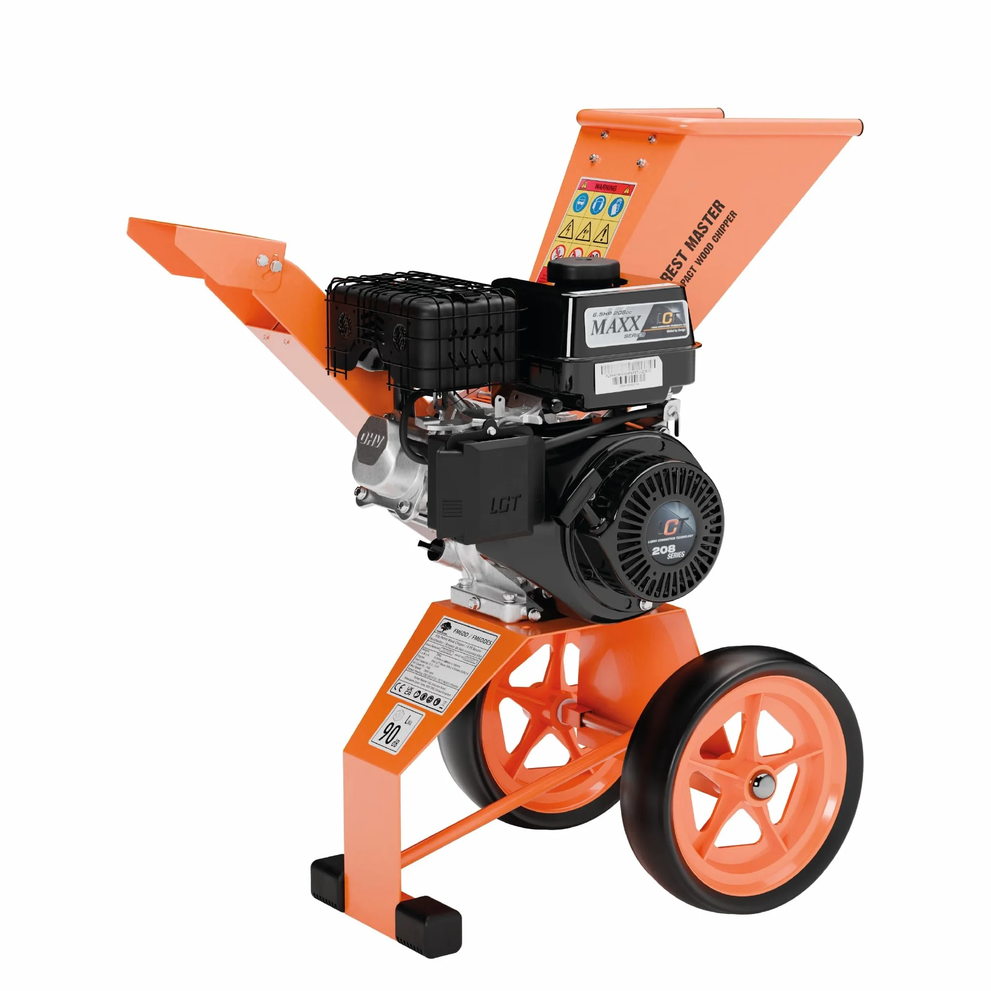 Forest Master 6hp - Cippatrice compatta a benzina con azionamento diretto 208 cc, 4 tempi, per produrre pezzi fino a 50 mm di diametro, portatile, leggera e ben bilanciata, facile da riporre